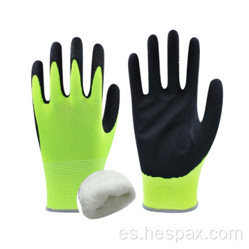 Hespax Custom Sandy Nitrile Trabajo de construcción Guantes de invierno